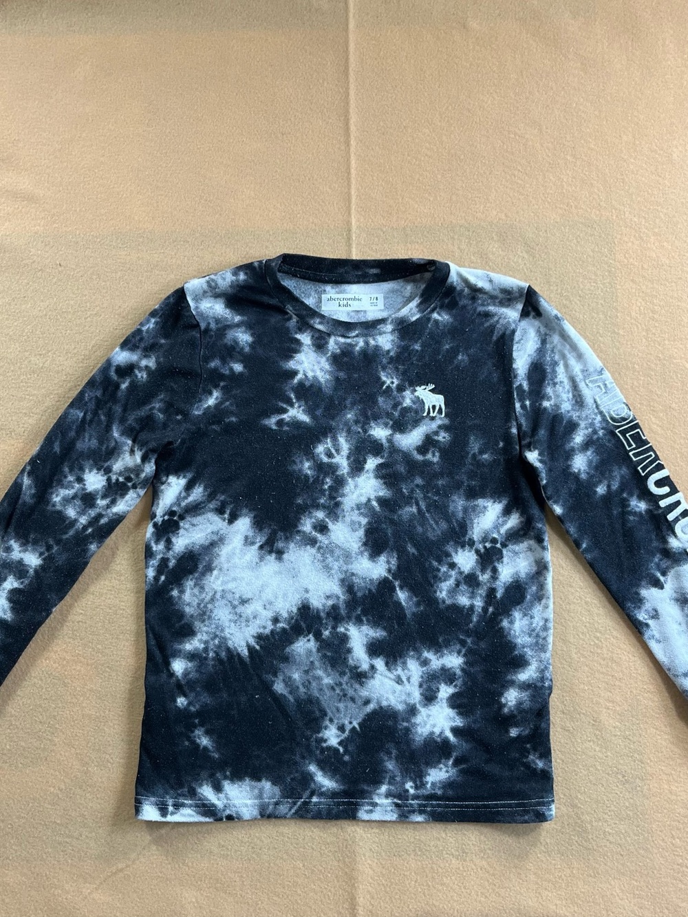 abercrombie kids Black & White Tie-Dye Long Sleeve Tee